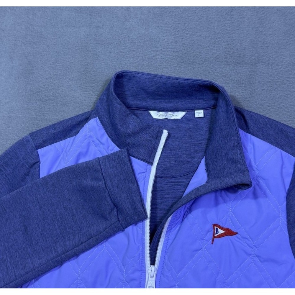 Straight Down Jacket Womens L Blue Full Zip Belvedere Golf Club Athleisure USA